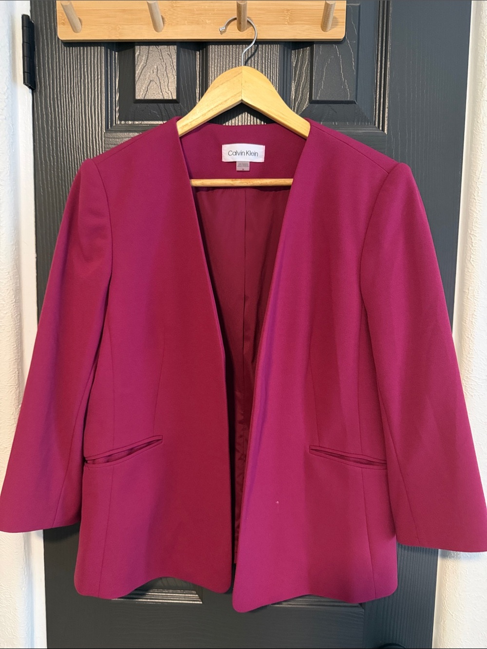 Calvin Klein Women's Fuchsia Open-Front Blazer